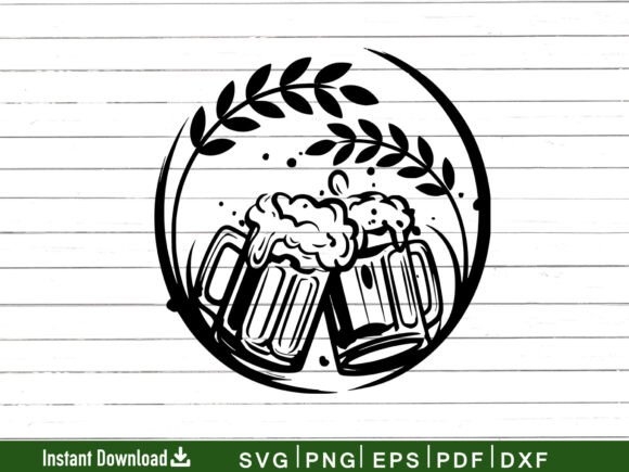 Beer Cheers Svg Vector for Embroidery