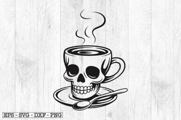 Coffee Svg, Skull Clipart, Coffee Skull