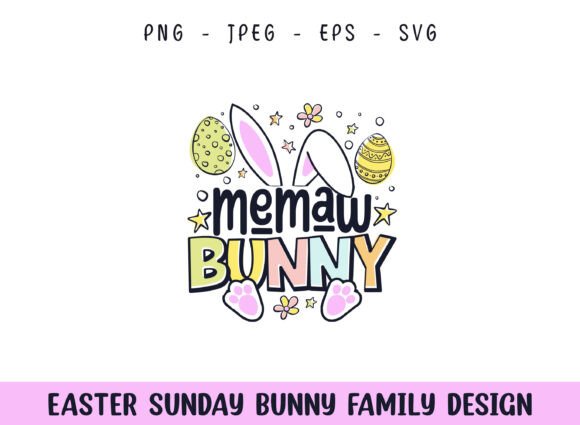 Easter Sunday Memaw Cute Bunny Design